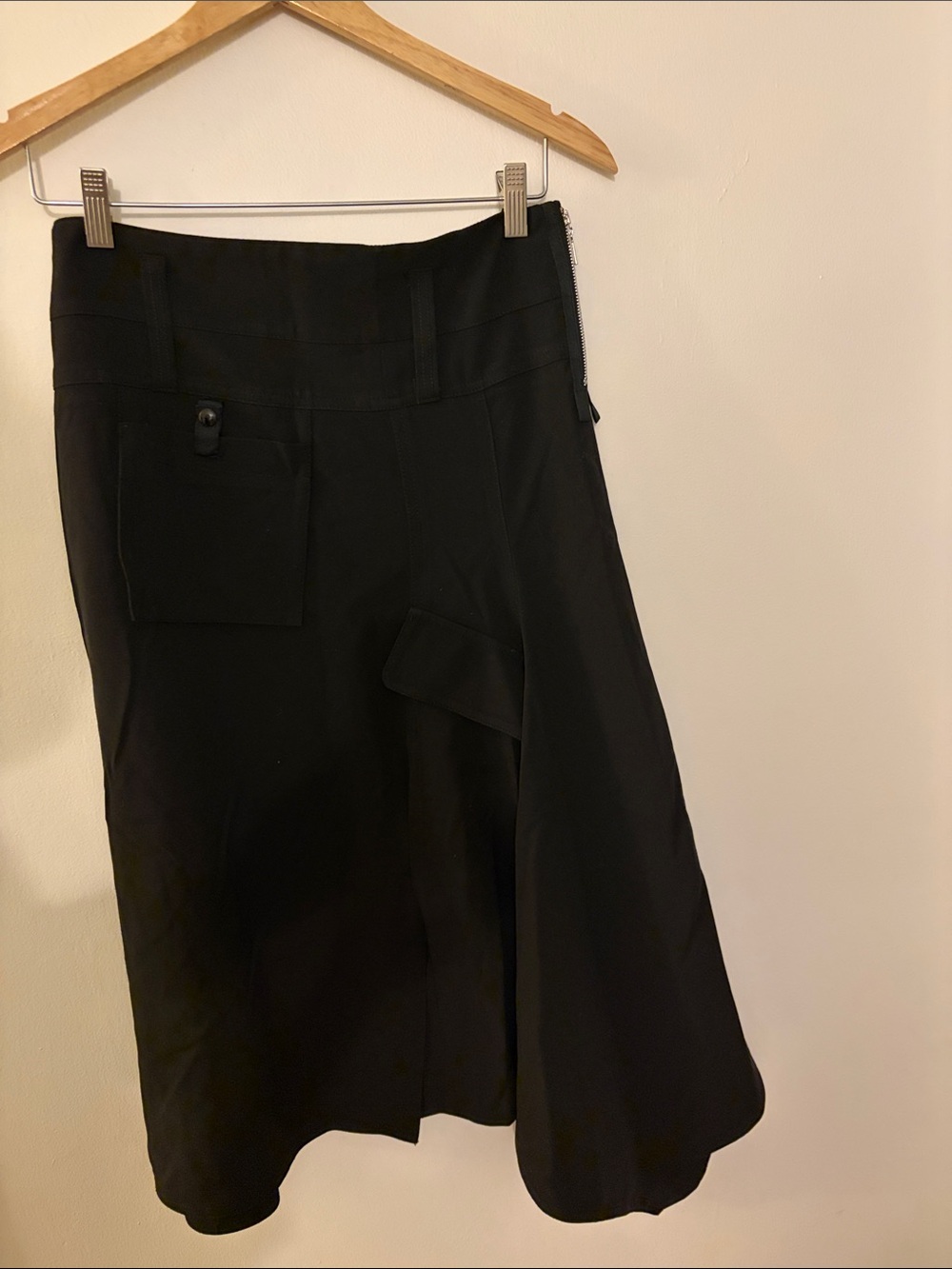 People Like Frank Asymmetrical Black Midi Skirt